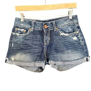 BKE Blue Distressed Jean Shorts